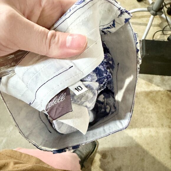 VTG Alexander Campbell 2 Piece Blue Button Down Top & Skirt Set Floral Collared - Picture 9 of 9